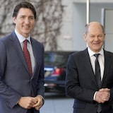 El primer ministro canadiense, Justin Trudeau y el canciller alemán, Olaf Scholz.