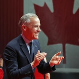 Canadian Prime Minister Mark Carney celebrates his victory in Ottawa on April 29, 2025.