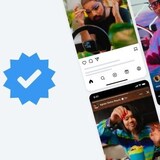 Social media screens on mobile phones.