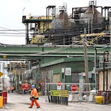 The smelter of Glencore subsidiary Canadian Electrolytic Zinc Limited is seen in Valleyfield, Quebec, on March 17. Mining and metal ore industries were the sectors that saw the largest contraction in August, according to Statistics Canada data. 