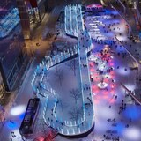 蒙特利尔灯光节专门设计的溜冰道。