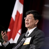 Ambassador of China to Canada Cong Peiwu speaks at a conference in Ottawa in 2020. Cong demanded the University of Ottawa to prohibit the presence of cameras in the room where he gave a lecture Monday.