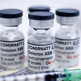 Muestras de la vacuna Pfizer-BioNTech contra la subvariante XBB.1.5 de la variante Omicron.