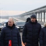 Russian President Vladimir Putin crossed the Crimean Bridge on Monday which was badly damaged in an attack last fall.