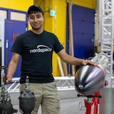 Rahul Goel in a lab.