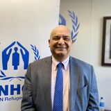 Portrait de l'Équatorien José Samaniego directeur du bureaux des Amériques du Haut Commissariat des Nations unies pour les réfugiés (HCR). 