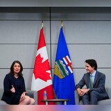 Danielle Smith and Justin Trudeau had their first face to face last February, on the sidelines of the prime ministers' meeting on health transfers.