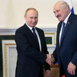 Russian President Vladimir Putin at Belarus President Alexander Lukashenko 
