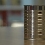 A metal can from Ideal Can's production facility in Saint-Apollinaire, Que., is shown. With U.S. tariffs still weighing on Canada's steel and aluminum sectors, the Quebec-based food can manufacturer is expanding its operations — and bringing the American portion of its supply chain back home. 