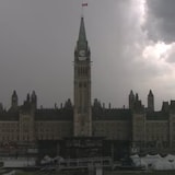 A thunderstorm in downtown Ottawa in 2018. Thunderstorm and tornado watches were issued for most of the region late Monday morning.

