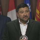 Grand Chief Trevor Mecredi of Treaty 8 First Nations in Alberta spoke with other chiefs in Ottawa Thursday about what they say was a lack of consultation on the recent pipeline memorandum of understanding.