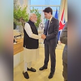 Prime Minister Justin Trudeau and Indian Prime Minister Narendra Modi meet on the sidelines of the G7 summit in Apulia, Italy on Friday, June 14, 2023. 