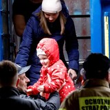 A Ukrainian refugee girl arrives on a train from Odesa at Przemysl Glowny train station, after fleeing the Russia's invasion of Ukraine, in Poland, April 9, 2022. (Leonhard Foeger/Reuters)