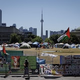 Un campamento pro-palestino en el campus principal de la Universidad de Toronto el 24 de mayo de 2024.