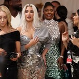 Kim Kardashian, one of the targets of the 'blockout' movement to block celebrities who have not spoke up on the war in Gaza, poses at the Met Gala in New York City on May 6. 