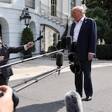 U.S. President Donald Trump on the South Lawn of the White House on Friday. 