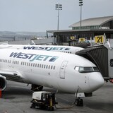 Un avion de WestJet sur le tarmac.