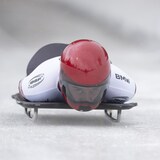 Canada's Hallie Clarke, seen above in 2022, won the women's skeleton world championship title in Winterberg, Germany, on Friday.