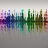 un arc-en-ciel sonore avec des écouteurs.