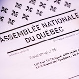 Portada del proyecto de ley 96 de la legislatura provincial de Quebec. 