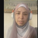 La Palestinienne Rawan Madhoun, lors d'une entrevue avec Radio-Canada, en visioconférence. 