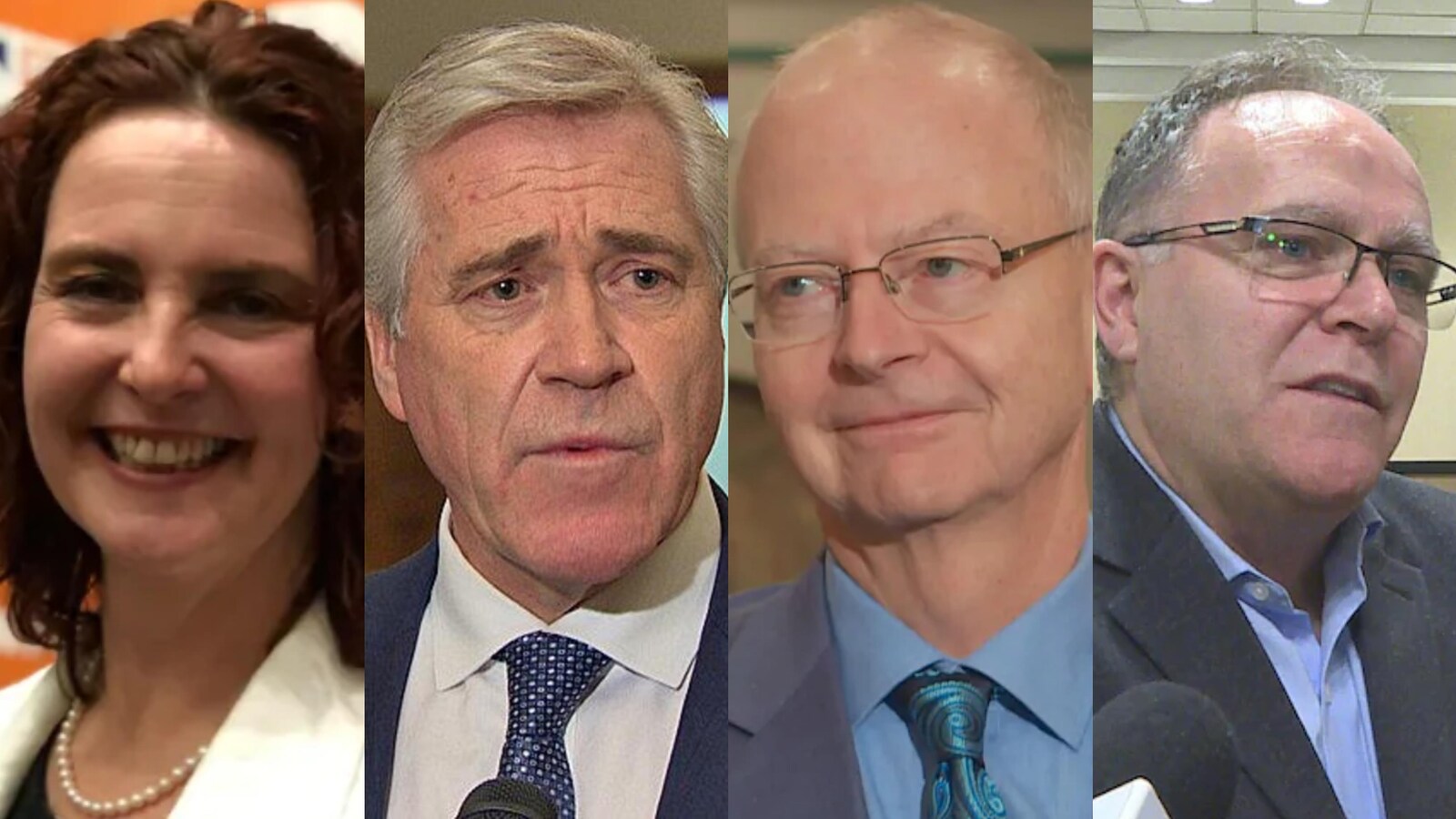 Portrait des quatres leaders des formations politiques à T.-N.-L.