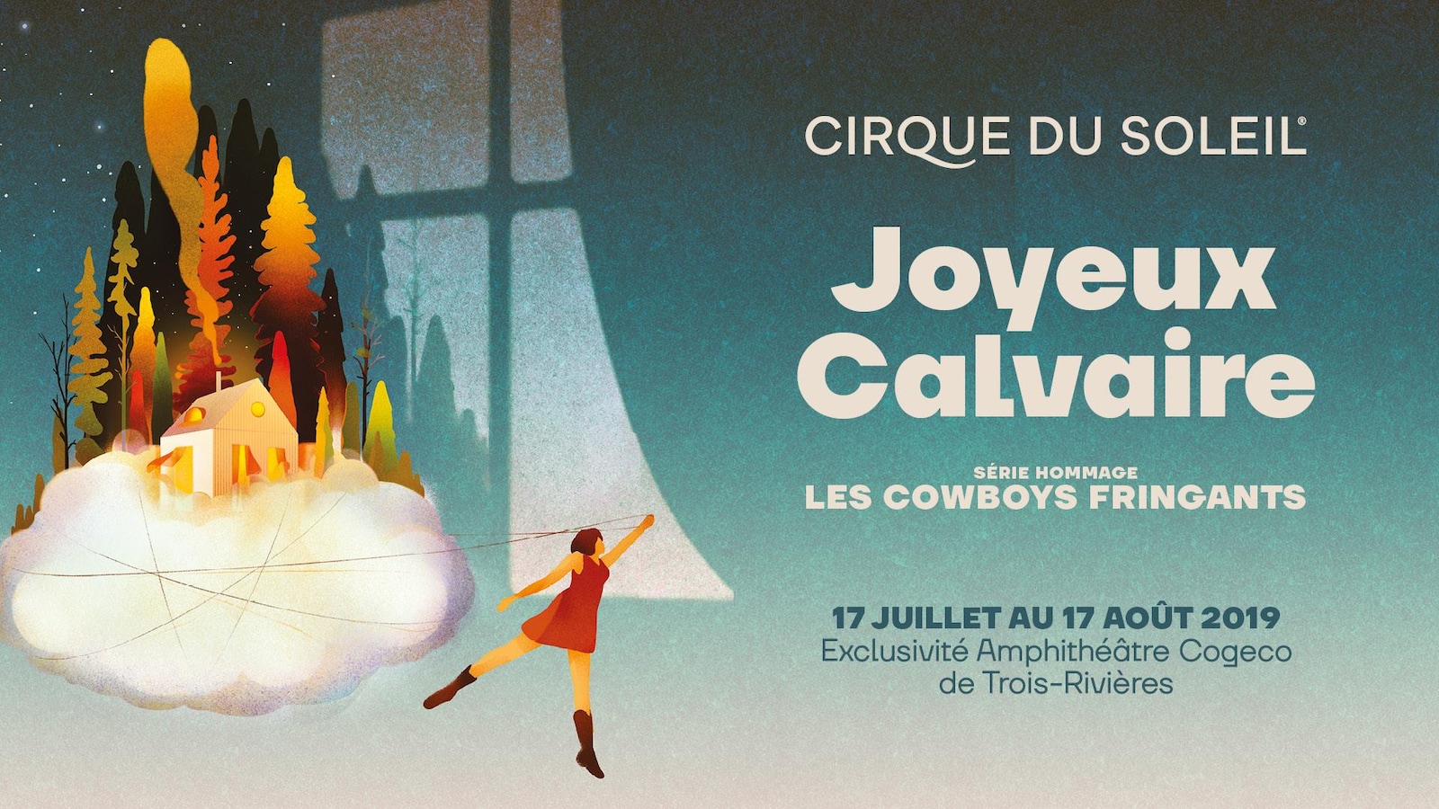 Affiche du spectacle Joyeux calvaire, de la Série hommage, sur les Cowboys Fringants.