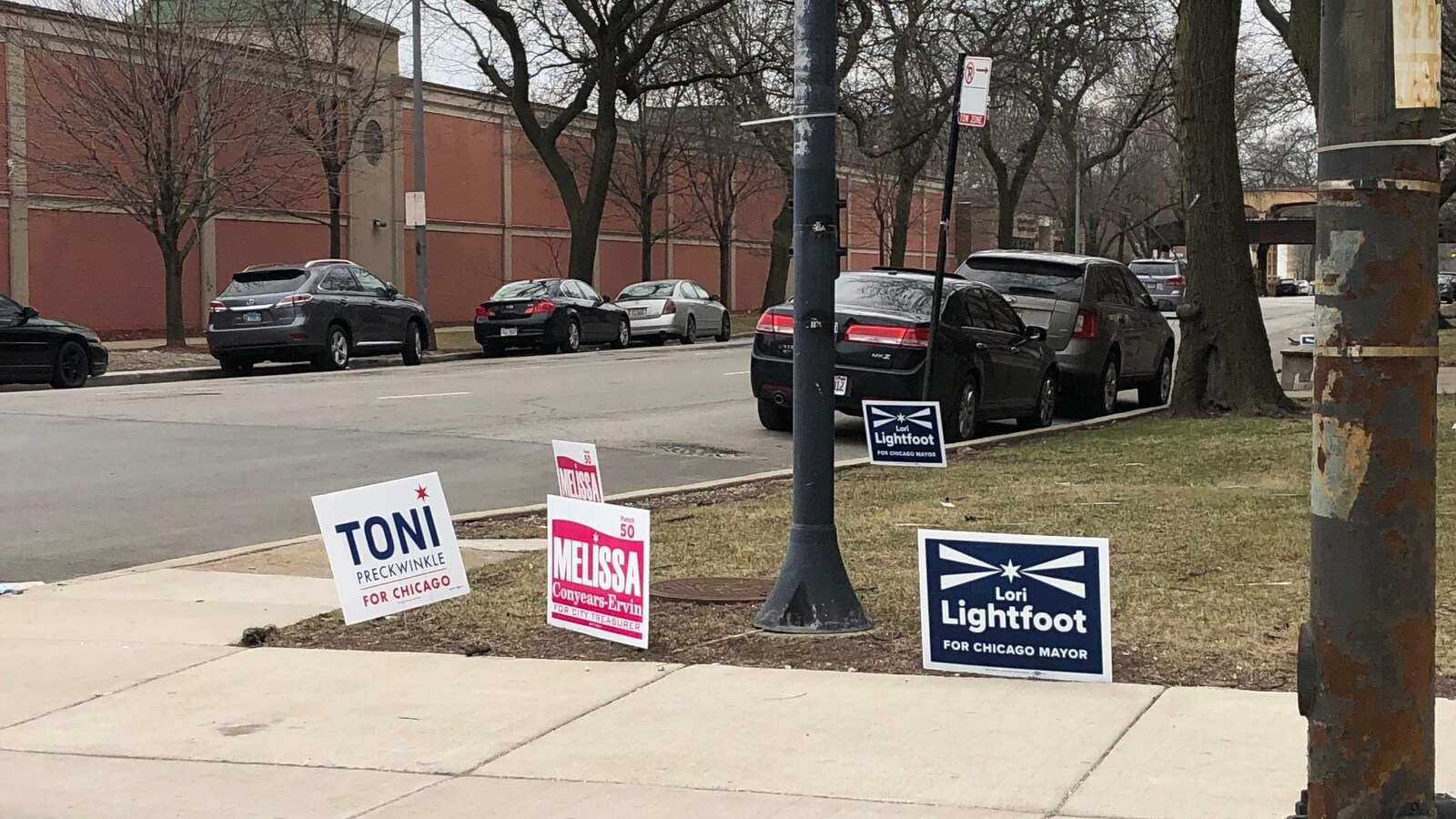 Des affiches électorales à Chicago.