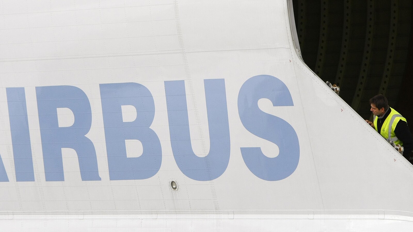 Une partie de la carlingue d'un Airbus Beluga fabriqué à Broughton en Galles du Nord