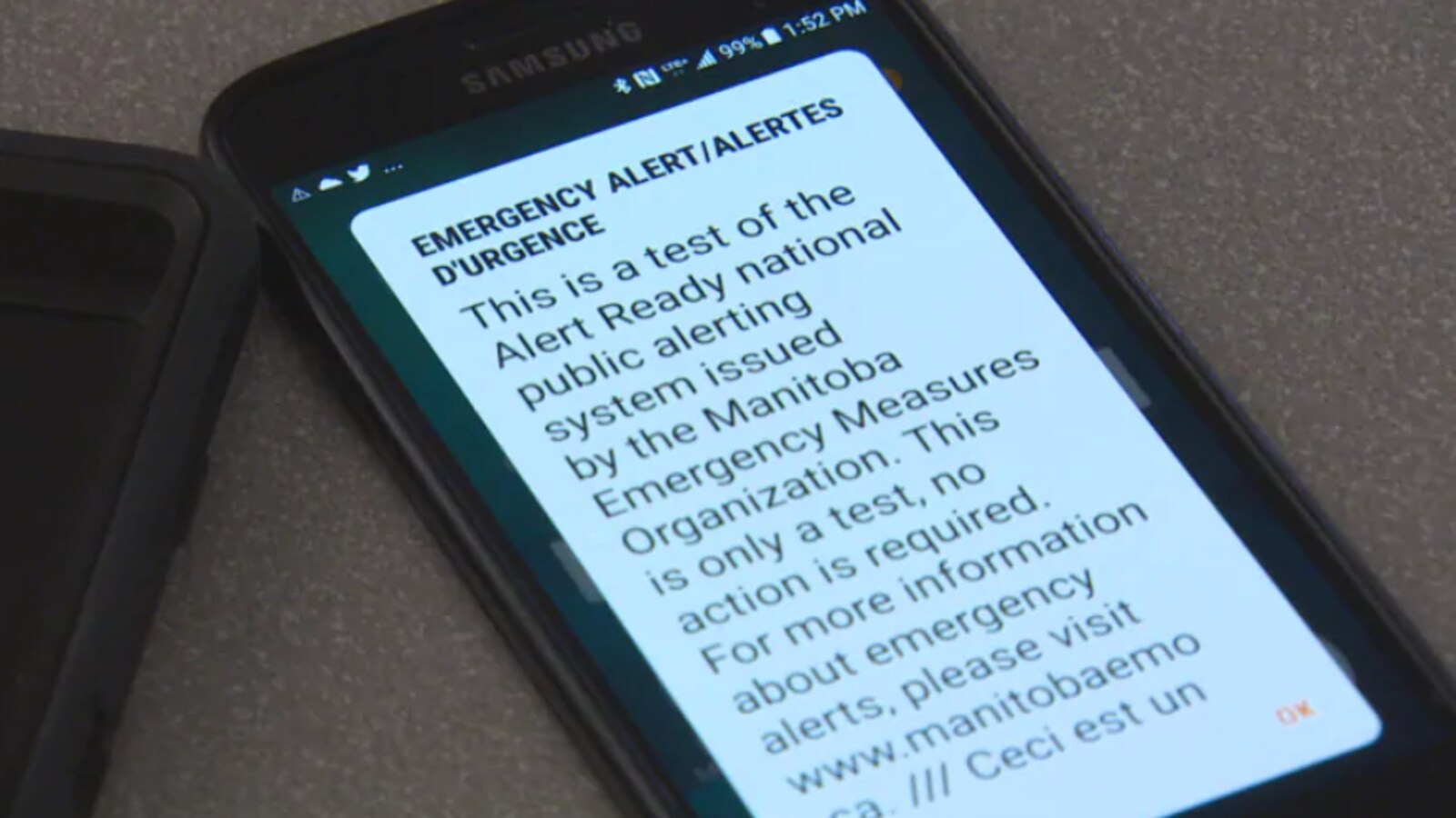 L'alerte à la tornade reçue sur les téléphones de la plupart des Canadiens vendredi.