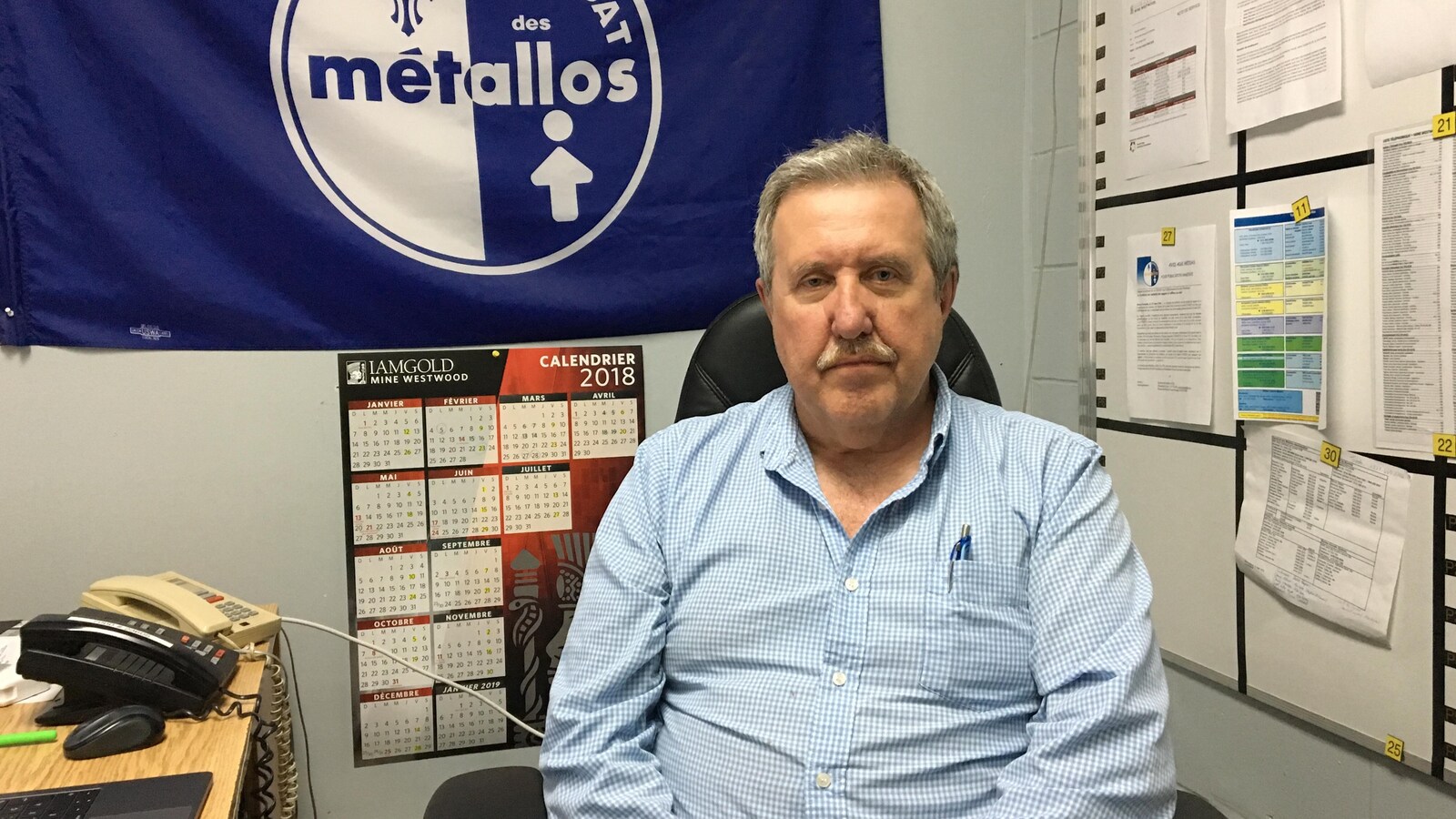 André Racicot, président du syndicat des métallos de la mine Westwood.