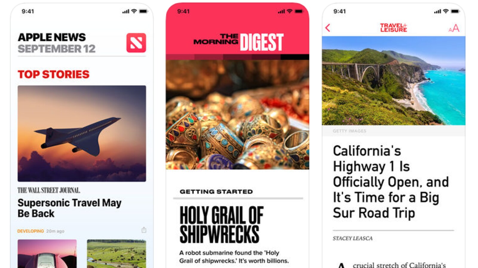 Capture d'écran de l'application Apple News 