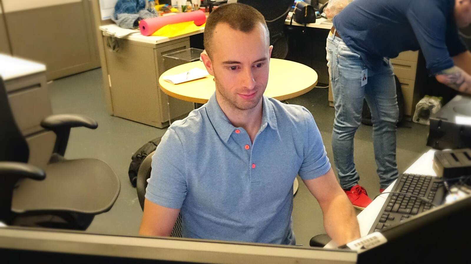 Michel Lanoie à son poste de travail