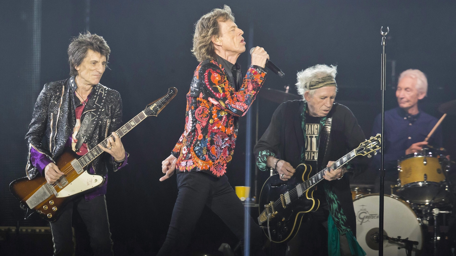 Les Rolling Stones en concert à Nanterre, près de Paris, en octobre 2017.
