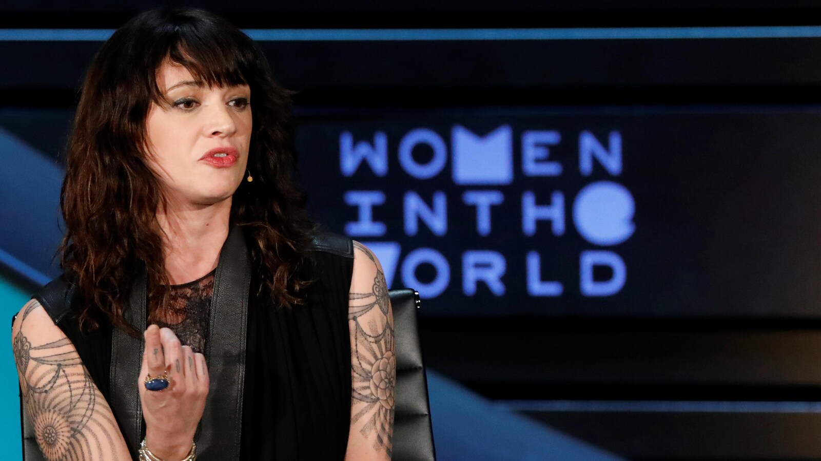 Asia Argento a participé à l’événement Women In The World Summit, à New York, le 12 avril 2018.