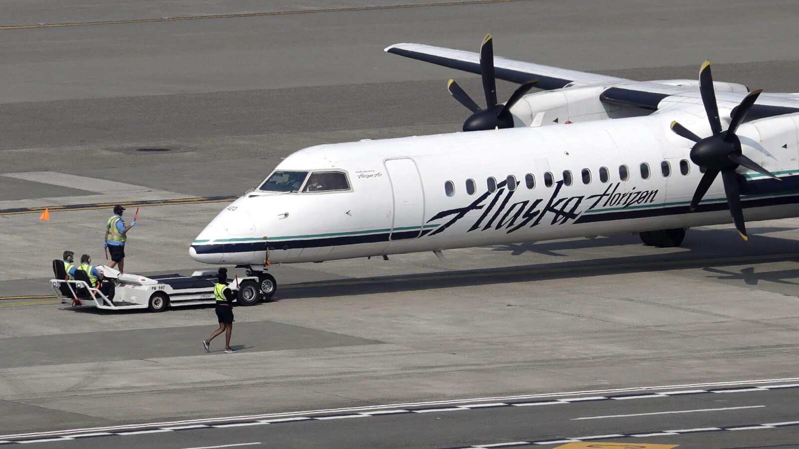Un avion à turbopropulseur Horizon Air Q400, de l'Alaska Air Group