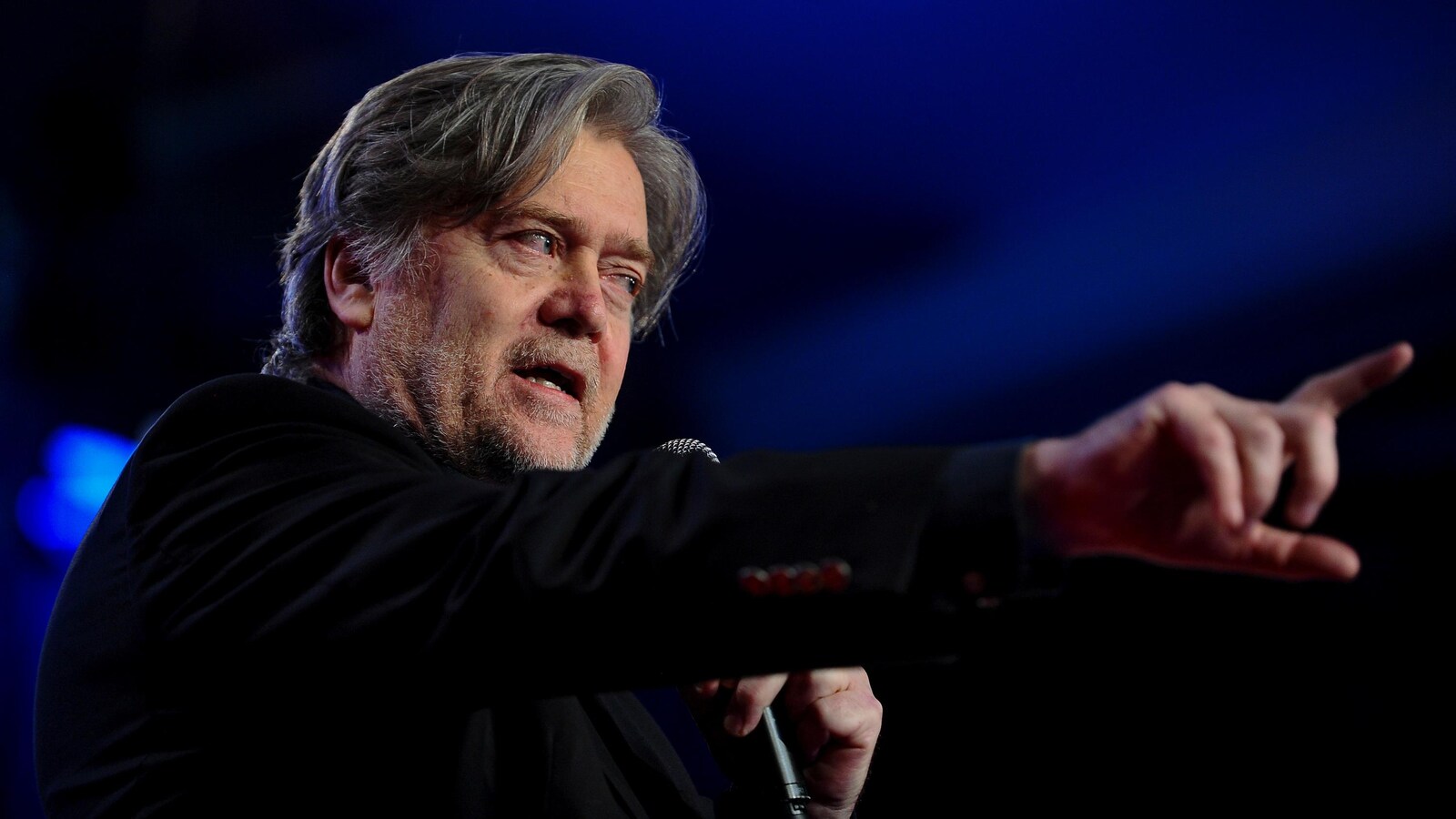 Steve Bannon lors d'une conférence à Washington le 14 octobre 2017