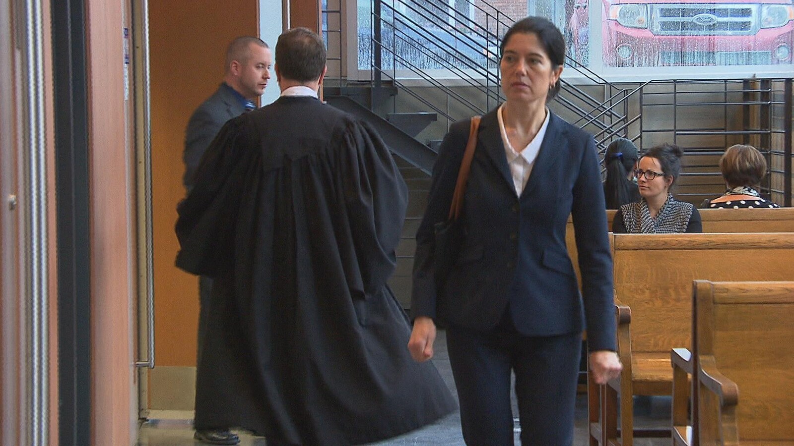 Procès de quatre policiers accusés d'avoir tabassé Alexis Vadeboncoeur lors de son arrestation en février 2013.