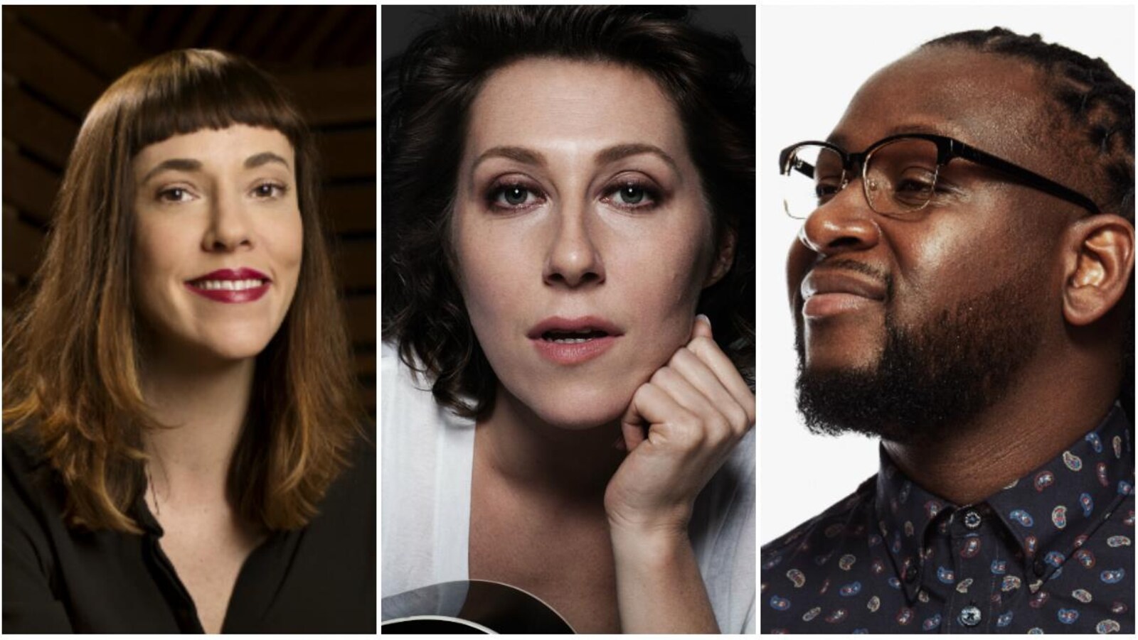 Photomontage de l'animatrice Catherine Pogonat, la chanteuse Martha Wainwright et l'humoriste Eddy King