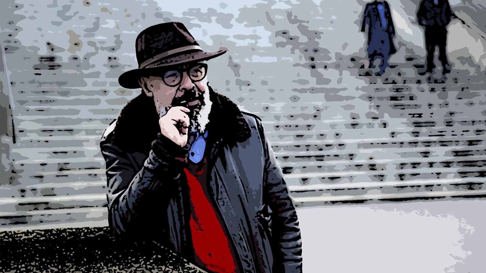 Pierre Martineau, photo transformée en illustration