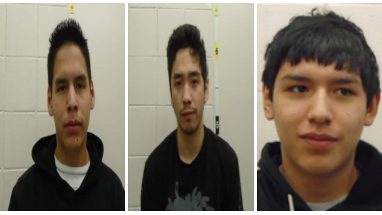 Les photos d'arrestation de trois jeunes.