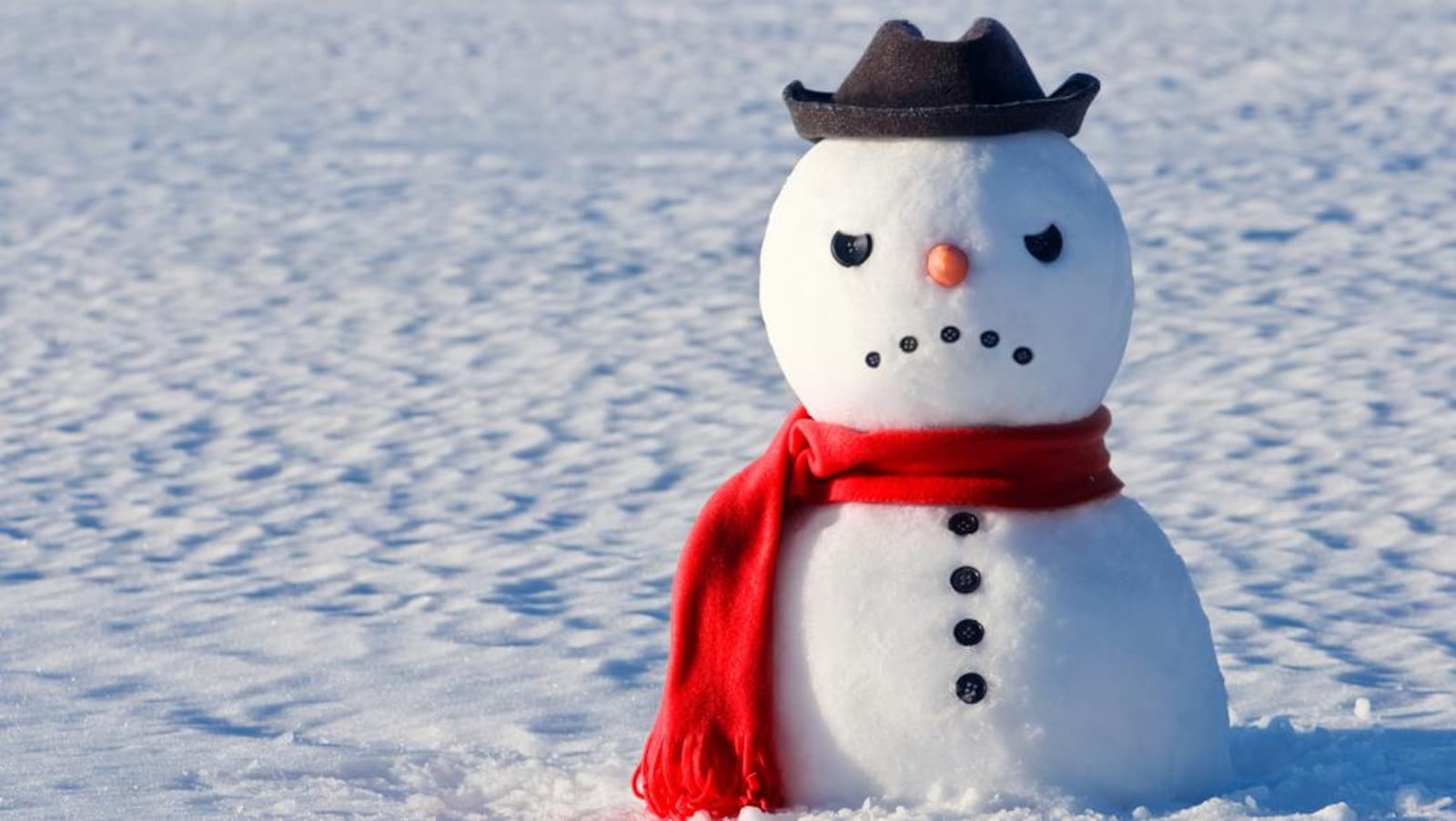 Un bonhomme de neige qui fait la moue