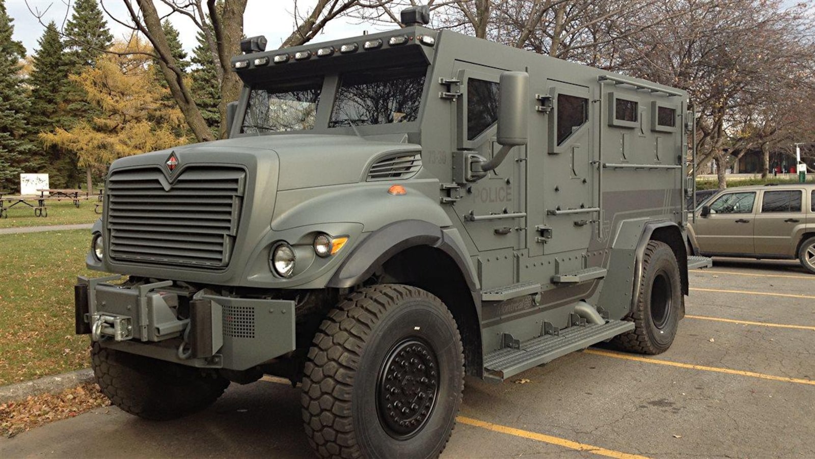 Le camion de protection balistique, acheté en 2013 par le SPVM