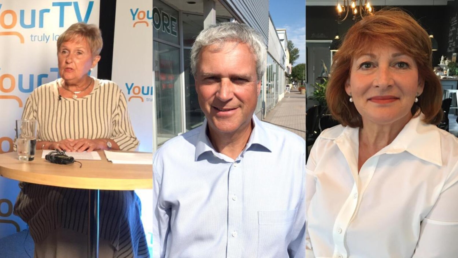 Un photo montage montre les trois candidats.