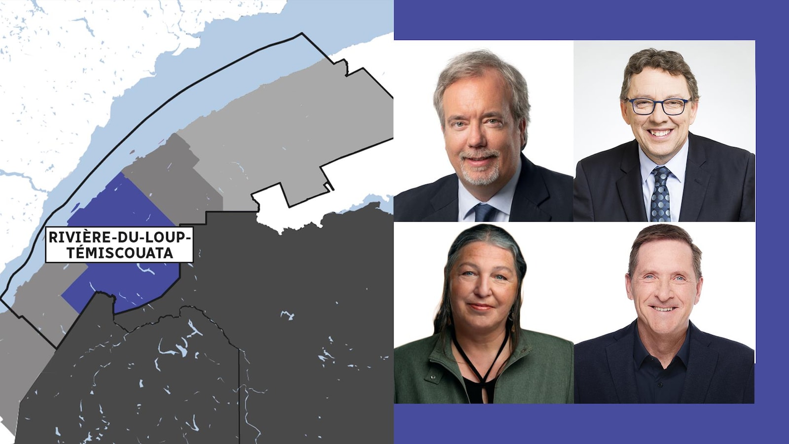 Les candidats en lice dans la circonscription Rivière-du-Loup–Témiscouata