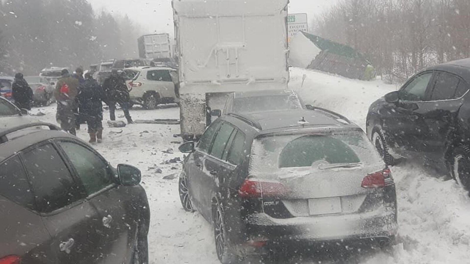 Carambolage sur l'autoroute 40.