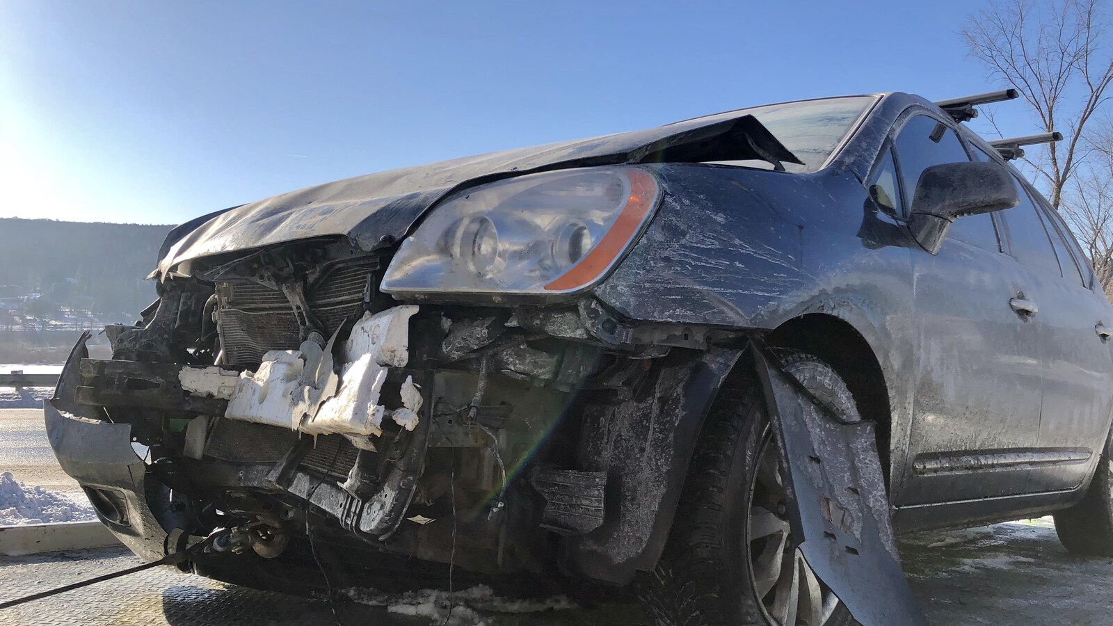 Un véhicule accidenté