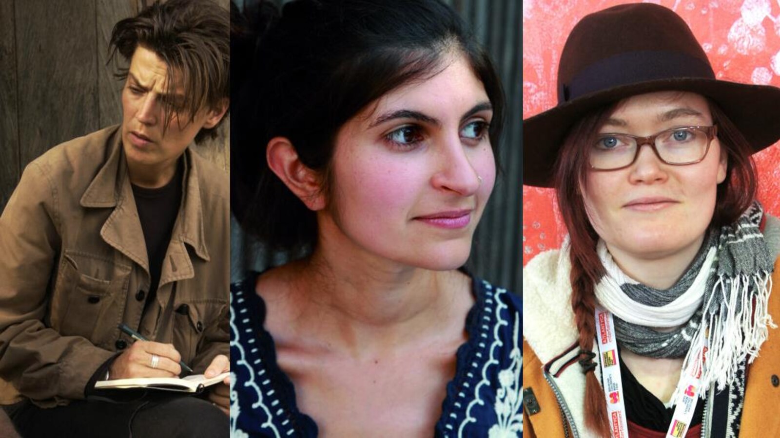 Les trois photos des trois femmes sont côte à côte.