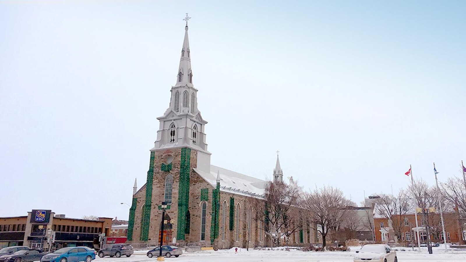 La cathédrade Rimouski en hiver