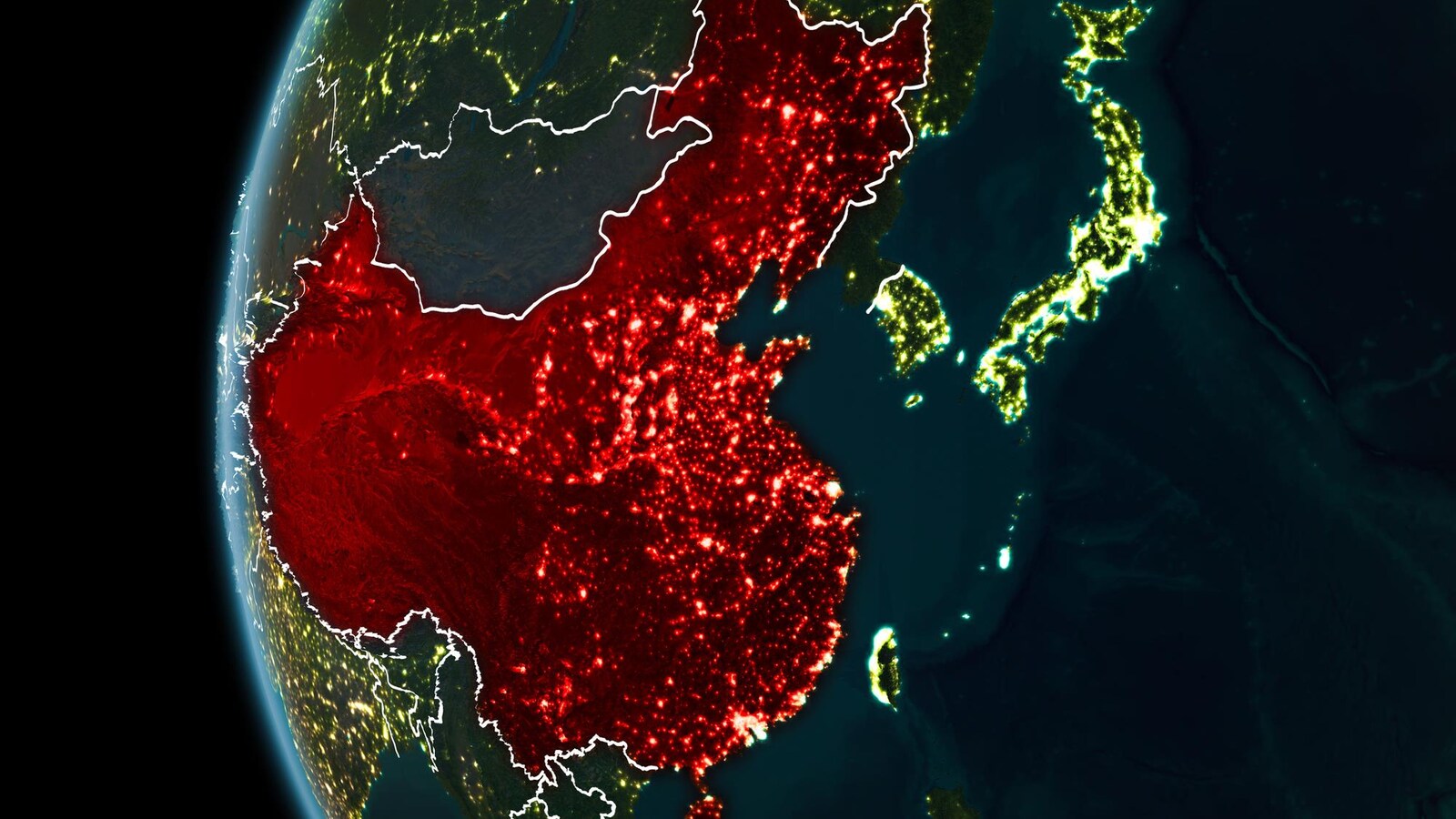 Illustration du territoire chinois de l'espace.